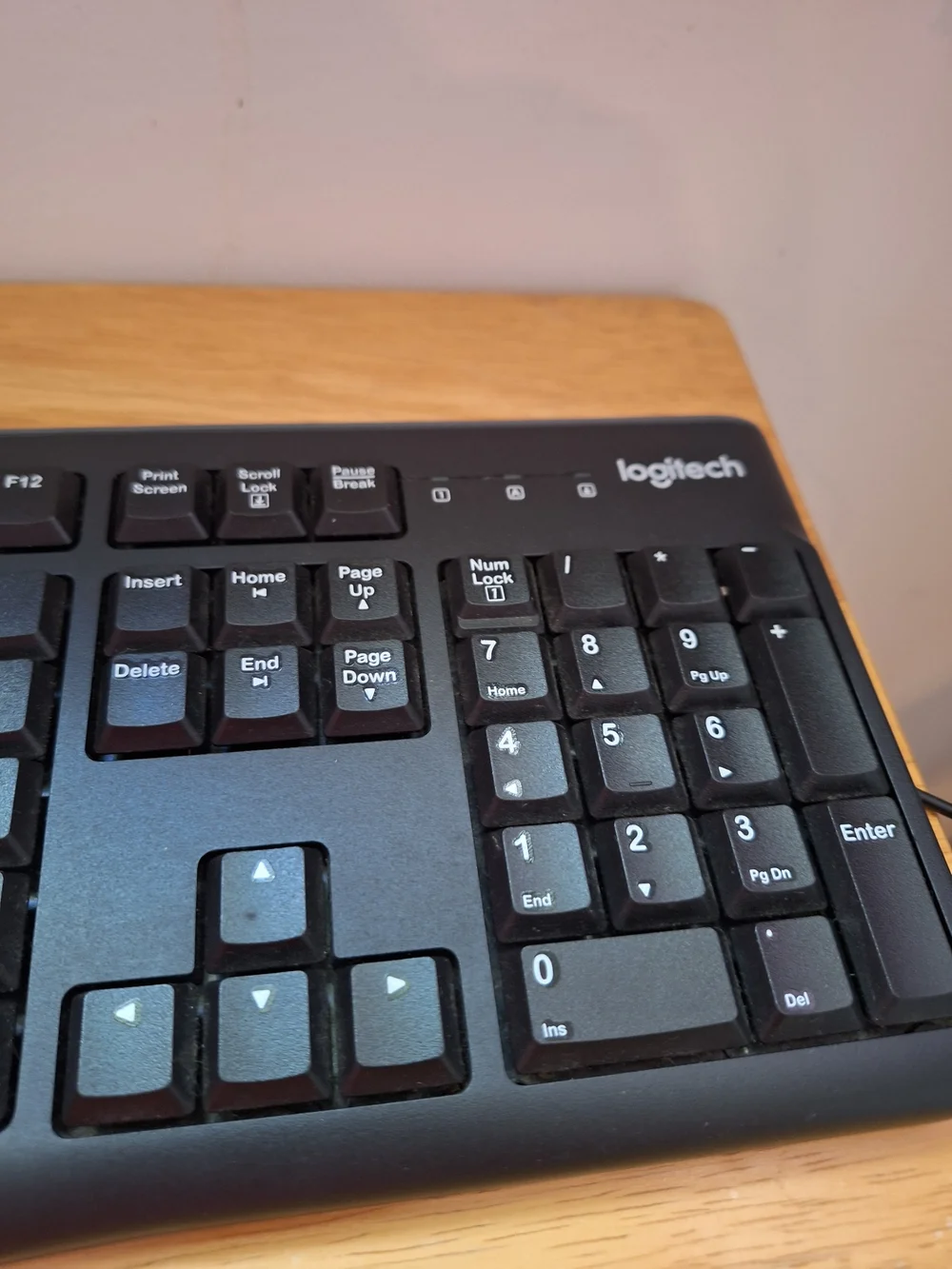 Logitech Black Wired Keyboard — Full-Size PC Keyboard
